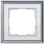 Рамка на 1 пост (хром/белый) WL17-Frame-01 Werkel