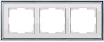Рамка на 3 поста (хром/белый) WL17-Frame-03 Werkel