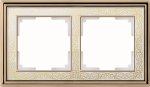 Рамка на 2 поста (золото/белый) WL77-Frame-02 Werkel