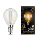 Лампа светодиодная шарик Gauss LED E14 11W 720lm 2700K (105801111)