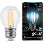 Лампа Gauss LED Filament Шар E27 7W 580lm 4100K step dimmable (105802207)
