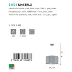 Текстильный светильник Eglo 31601 MASERLO