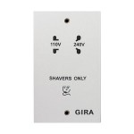 Gira S-55 Бел Розетка безопасная для электробритв (IEC 742) (G41927)