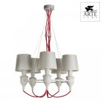 Люстра белая с красным проводом Arte lamp a3325lm-5wh Sergio