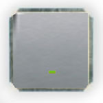 Гуси-Электрик С1В18-004 Механизм выключателя одноклавишного, (зеленый СИ), 10 А, 250 V, цвет серебро