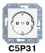 Гуси-Электрик С5Р31-001 Механизм розетки с БЗК, без ЗП, 16А/250V, цвет белый