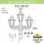 Садово-парковый фонарь FUMAGALLI GIGI BISSO/ANNA 2+1. E22.156.S21.AXF1R