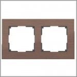 Рамка на 2 поста (коричневый алюминий) WL11-Frame-02 Werkel