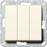 Gira S-55 Крем глянц Выключатель "Британский стандарт" 3-х клавишный (G283001)