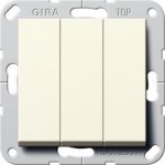 Gira S-55 Крем глянц Выключатель / Переключатель 3-клавишный (G283201)