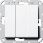 Gira S-55 Бел глянц Выключатель-переключатель 3-клавишный (G283203)