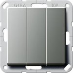 Gira E22 Сталь Выключатель / Переключатель 3-клавишный (G283220)