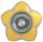 Светильник галогенный SD-106 BQ MR16 цветок 5 лепестков, перл.золото+хром