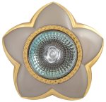 Светильник галогенный SD-106 EA MR16 цветок 5 лепестков, перл.никель+золото