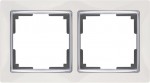 WL03-Frame-02-white /Рамка на 2 поста (белый/хром) Werkel WL03-Frame-02-white