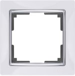 Рамка на 1 пост (белый/хром) Werkel WL03-Frame-01-white
