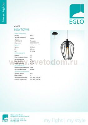 Подвесной светильник Eglo 49477 NEWTOWN