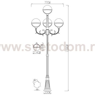 Светильник уличный Arte lamp A1497PA-4BK Monaco