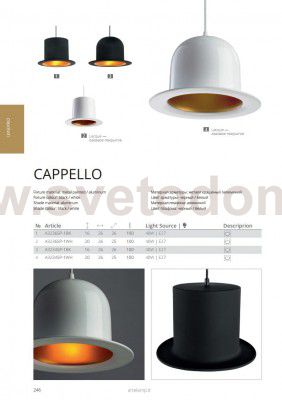 Светильник подвесной Arte lamp A3234SP-1WH CAPPELLO