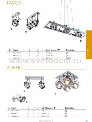 Светильник потолочный Arte lamp A4506PL-4CC ALIENO