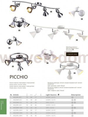 Светильник потолочный Arte lamp A9229PL-4WH Picchio