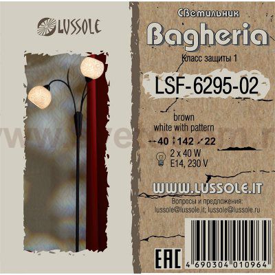 Торшер напольный Lussole LSF-6295-02 BAGHERIA