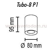 Потолочный светильник Tubo8 P1 25,Металл,Морская волна,D8/H9.5,1xGU10/50W
