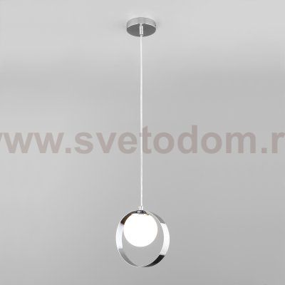Подвесной светильник со стеклянным плафоном Eurosvet 50205/1 хром Dublin