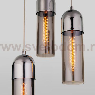 Подвесной светильник со стеклянными плафонами Eurosvet 50180/3 дымчатый Airon