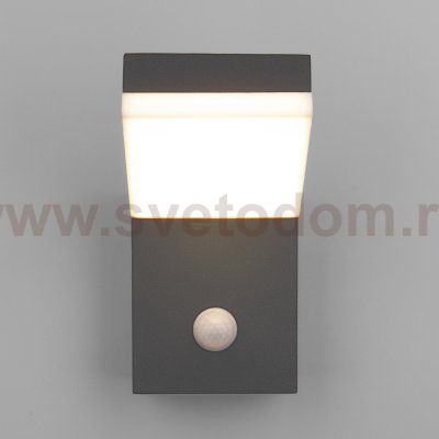 Уличный настенный светодиодный светильник Sensor IP54 (с датчиком движения) 1541 TECHNO LED серый Elektrostandard