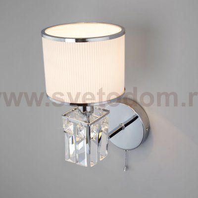 Настенный светильник с абажуром 10099/1 хром Eurosvet