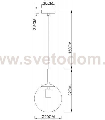 Светильник подвесной прозрачный 200мм Arte Lamp A1920SP-1CC VOLARE
