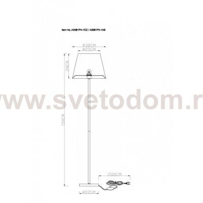 Торшер напольный с абажуром Arte Lamp A2581PN-1AB ELBA