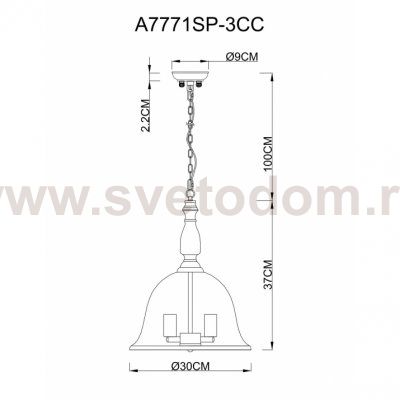 Светильник подвесной Arte lamp A7771SP-3CC BELL