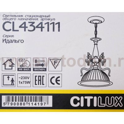 Светильник подвесной Citilux CL434111 Идальго