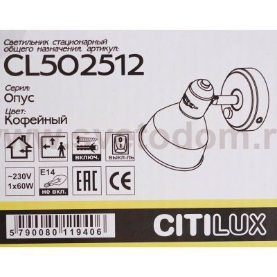 Светильник поворотный спот Citilux CL502512 Опус