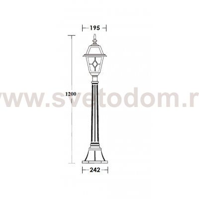 Светильник столб уличный 1 фонарь Oasis Light 91107 Bl