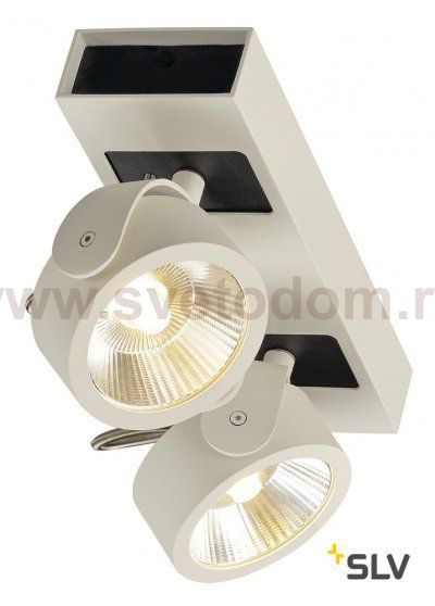1000130 SLV KALU 2 LED светильник накладной с COB LED 34Вт, 3000К, 2000лм, 60°, белый/ черный