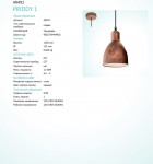 Подвесной светильник Eglo 49492 PRIDDY 1