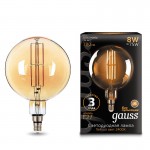 Лампа Gauss Filament G200 8W 780lm 2400К Е27 golden LED (153802008)