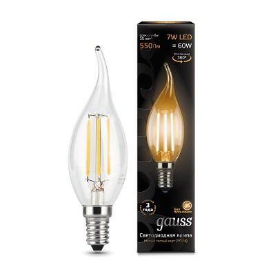 

Лампа Gauss LED Filament Свеча на ветру E14 7W 550lm 2700К (104801107), 104801107