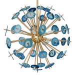 Люстра Agate Burst Chandelier BLUE с синими агатами Loft Concept 40.1110-0