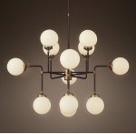 Люстра RH Bistro Globe Milk Glass 12-Light Chandelier Loft Concept 40.1541