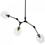 Люстра Сrumpled Glass Bubble Chandelier Black 3 плафона Loft Concept 40.2602