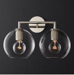 Бра RH Utilitaire Globe Shade Double Sconce Silver Loft Concept 44.541