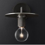 Бра RH Utilitaire Knurled Disk Shade Sconce Black Loft Concept 44.549