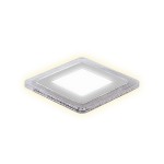 Светильник Gauss Bubbles кв6+3W, 540lm 3000K 180-265V IP20 монт ?110 143*143**31мм 3 реж LED (BL322)