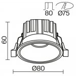 Встраиваемый светильник Maytoni DL058-12W-DTW-B Round