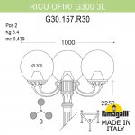 Садово-парковый фонарь FUMAGALLI RICU OFIR/G300 3L G30.157.R30.WZE27