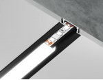 Алюминиевый профиль встраиваемый 21.5*6.8 для светодиодной ленты до 11мм Ambrella GP1001BK GP